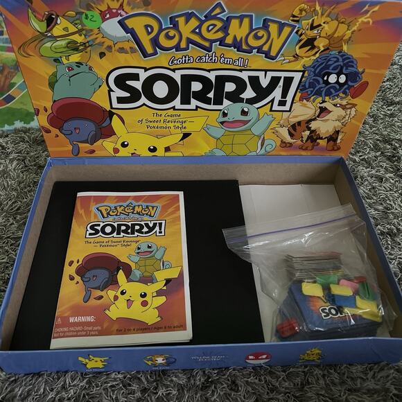 Pokemon Vintage 2000 Sorry Board Game Toy Gotta Catch Em All! Pikachu Pika - Picture 2 of 16